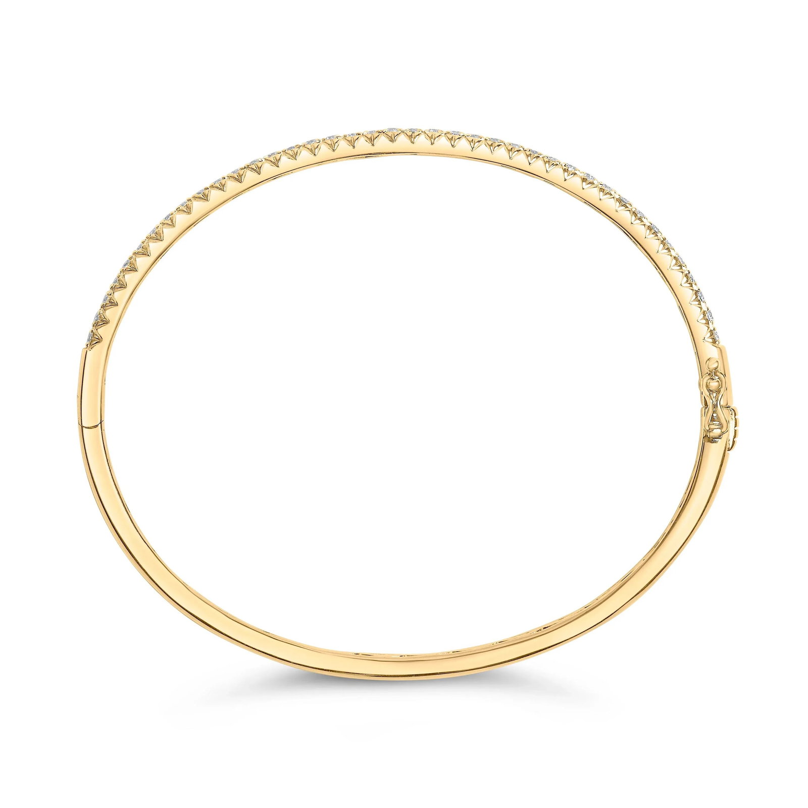 14K Yellow Gold 1.00 Cttw Half Eternity Diamond Bangle Bracelet (G-H Color, SI2-I1 Clarity) - 7" Inc - 3