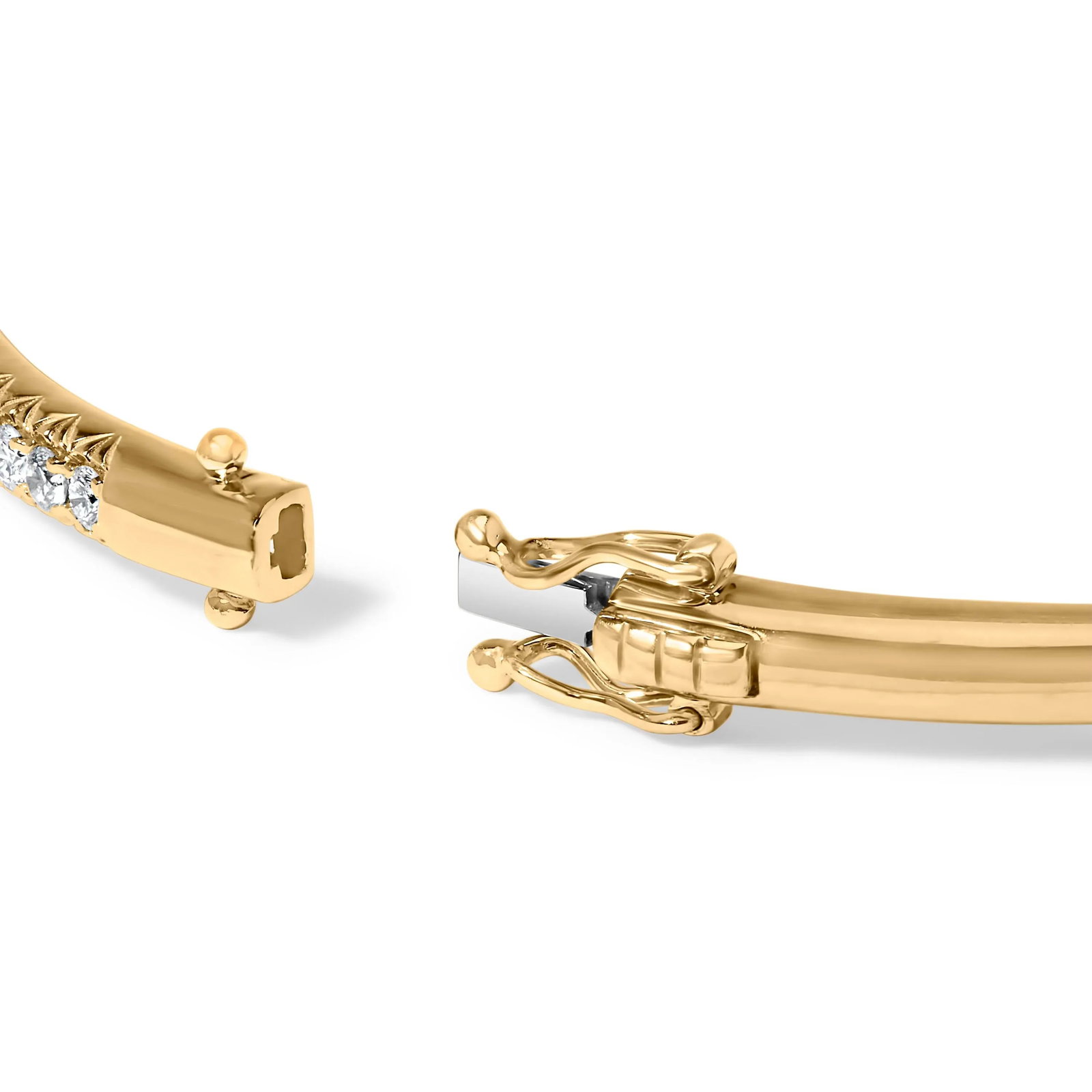 14K Yellow Gold 1.00 Cttw Half Eternity Diamond Bangle Bracelet (G-H Color, SI2-I1 Clarity) - 7" Inc - 4
