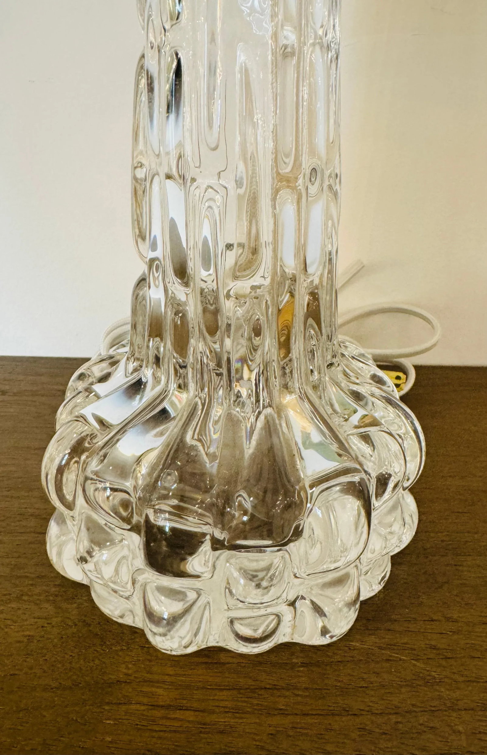 Pair of 1950s Swedish Crystal Orrefors Carl Fagerlund Clear Table Lamps - 5