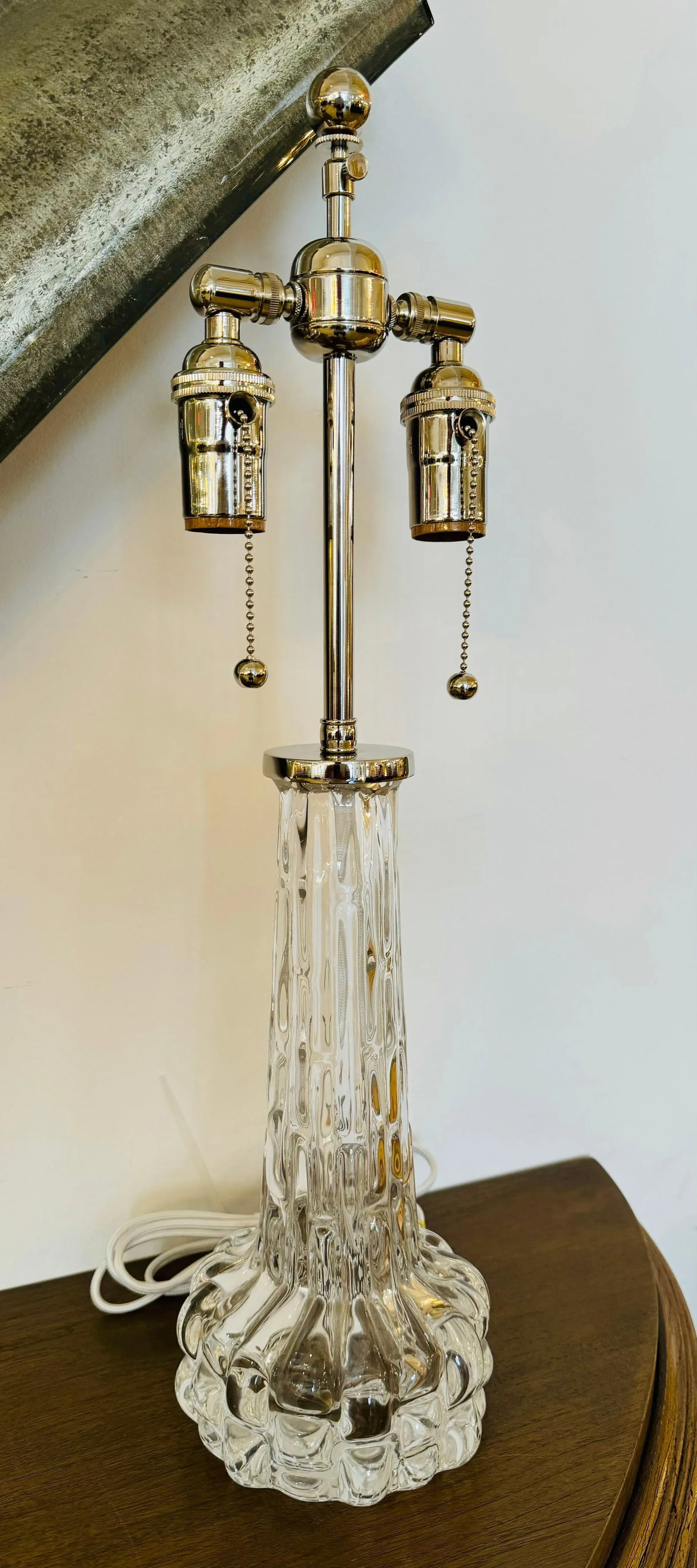 Pair of 1950s Swedish Crystal Orrefors Carl Fagerlund Clear Table Lamps - 7