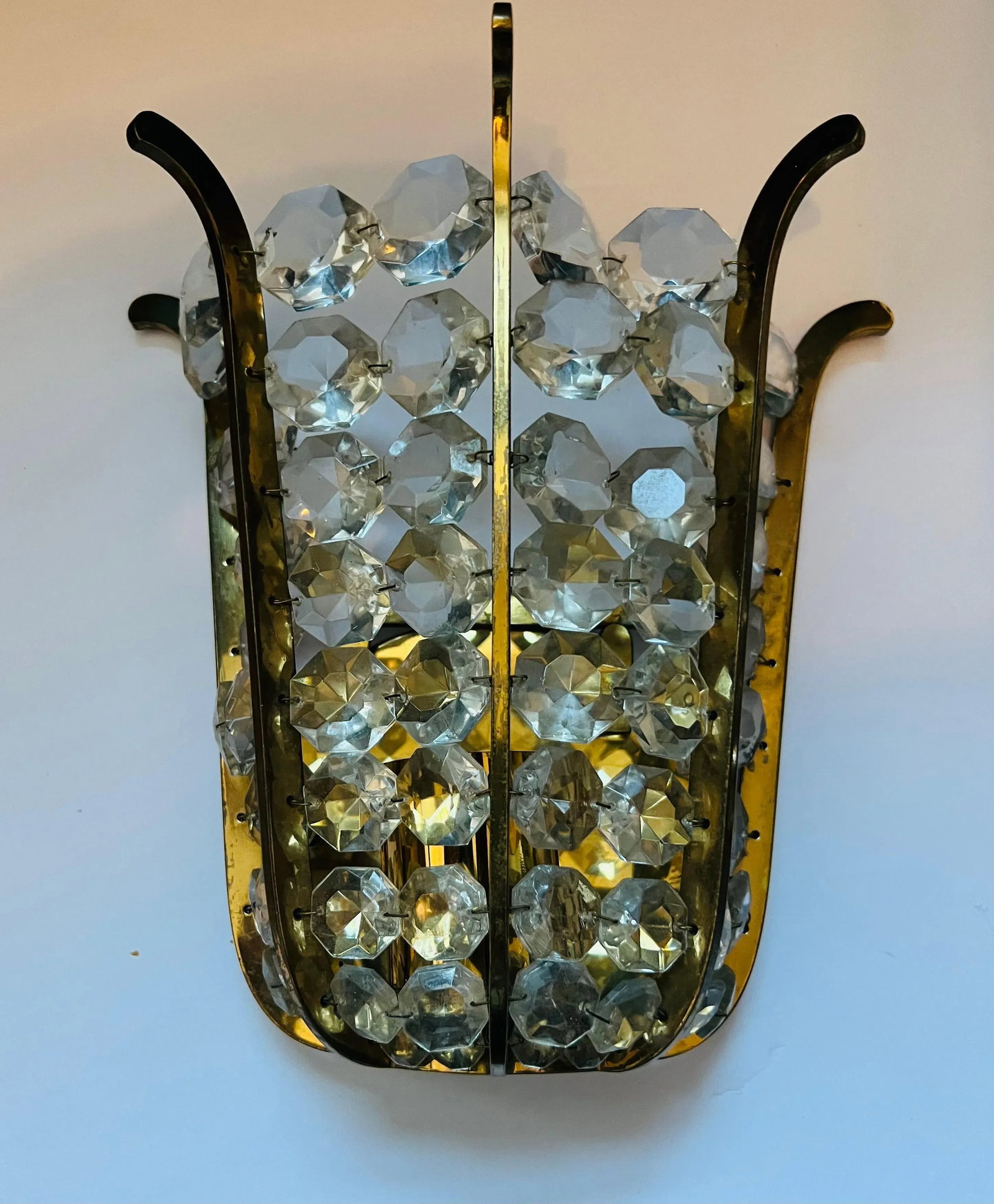 Pair of Austrian Bakalowits Crystal 1950s Wall Lamp Sconces Mid Century - 12