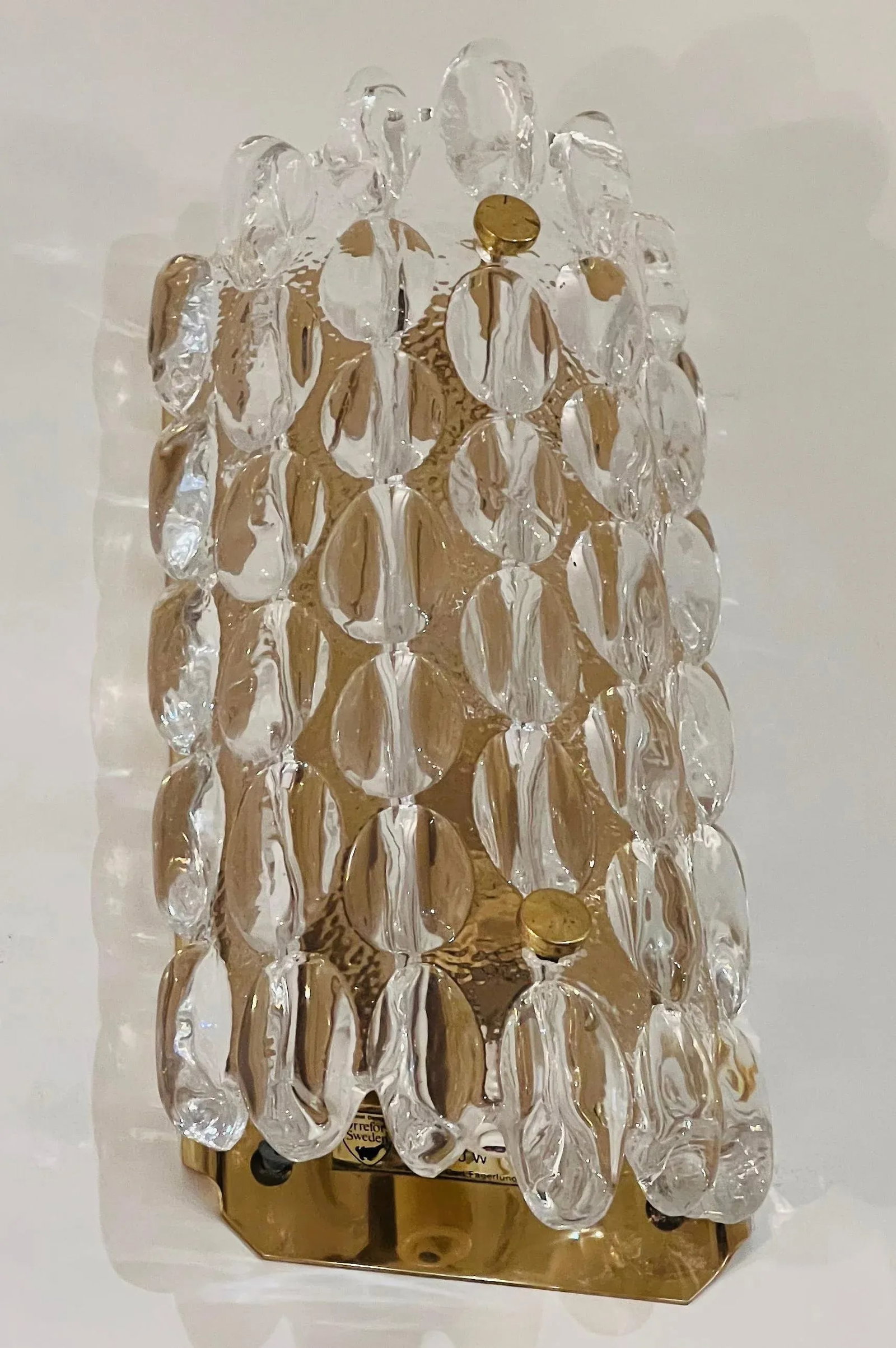 Pair of Carl Fagerland Orrefors Crystal Wall Lights - 3
