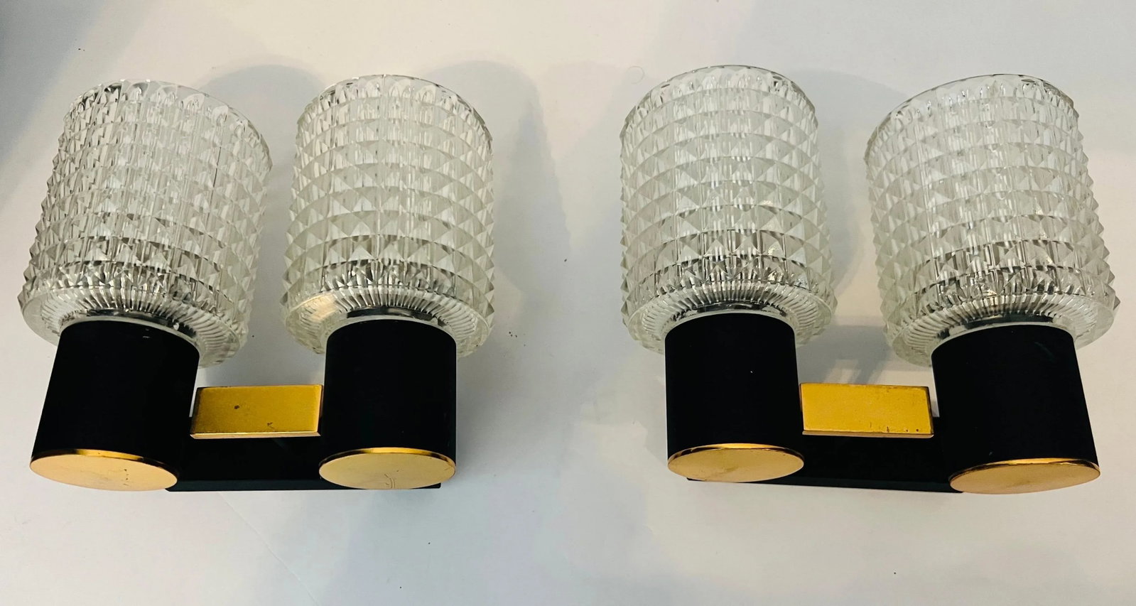 Pair French Lunel 1960s Mid-Century Wall Lights - 2