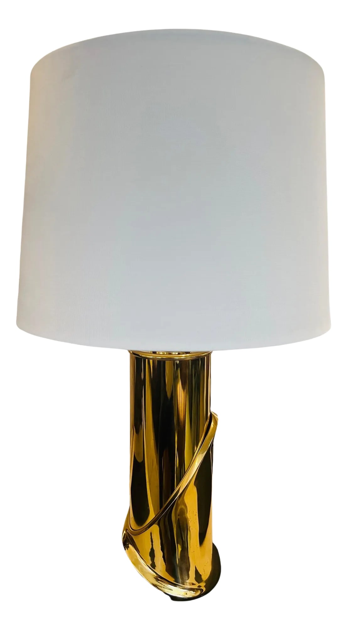 Luciano Frigerio 1970s Sculptural Italian Table Lamp Midcenturyi: A polished bronze sculptural table lamp with a polished brass sockets by Luciano Frigerio. Newly rewired. Condition: Alterations: Original Design Modified Imperfections: Some Imperfections Condition