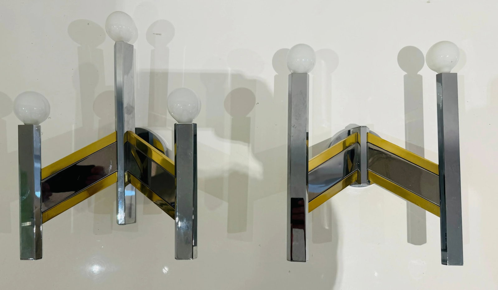Set of Sciolari 1960 Space Age Italian Mid Century Wall Lamps - 3