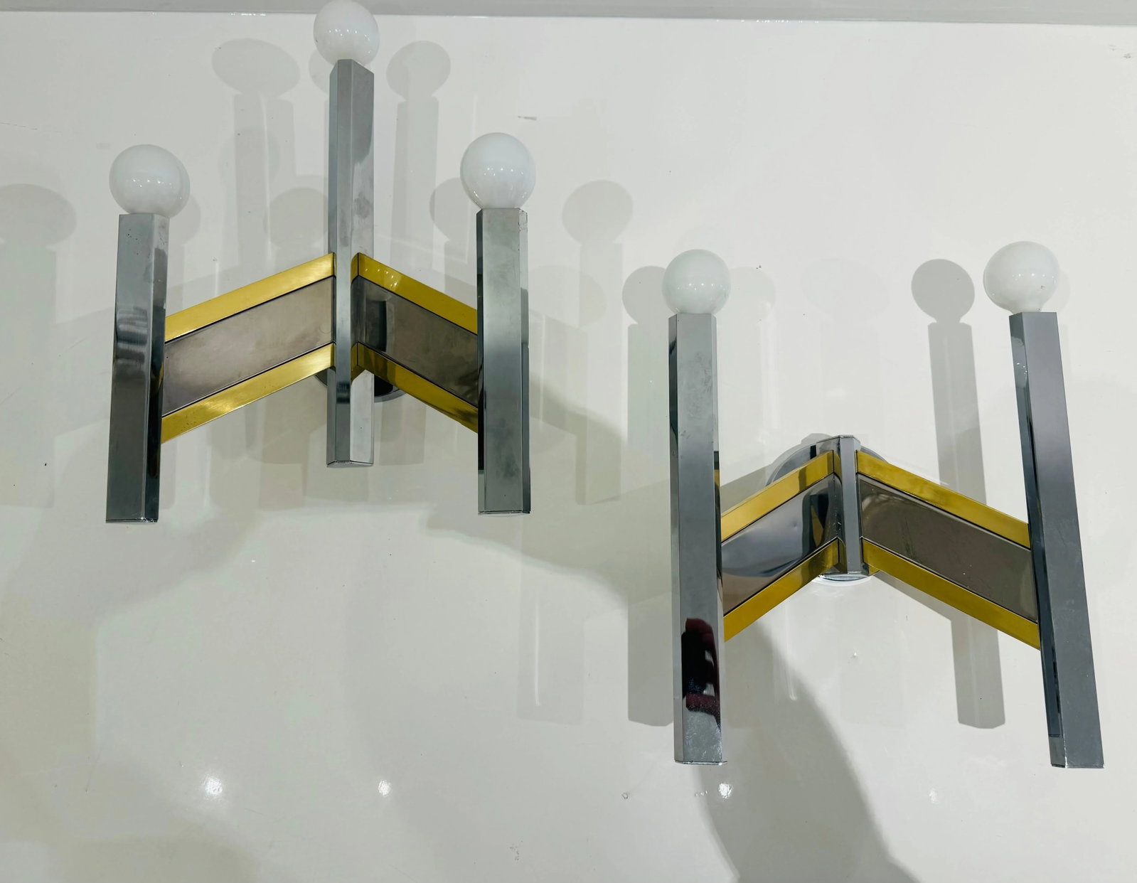 Set of Sciolari 1960 Space Age Italian Mid Century Wall Lamps - 5