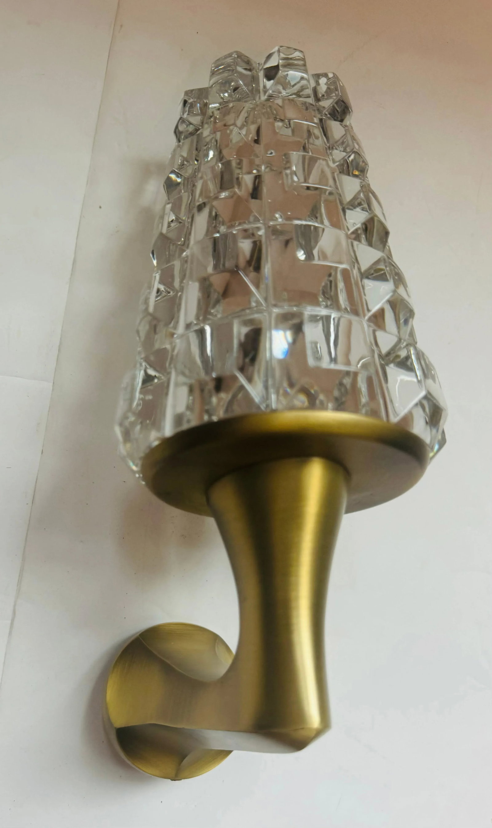 Pair of 1970s French Crystal Othr Mid Century Wall Lamps - 7