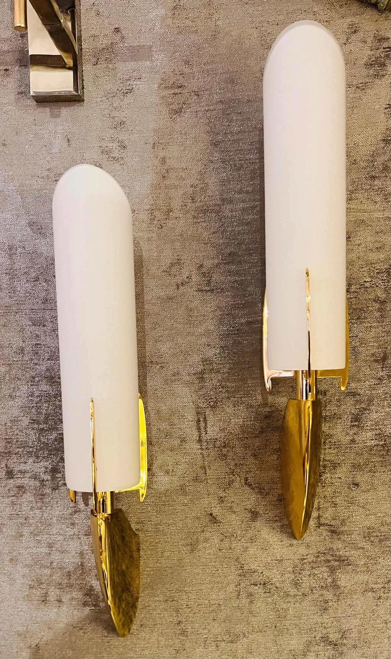 Pair of Austrian 1990s High Style Golden Wall Lamps - 6