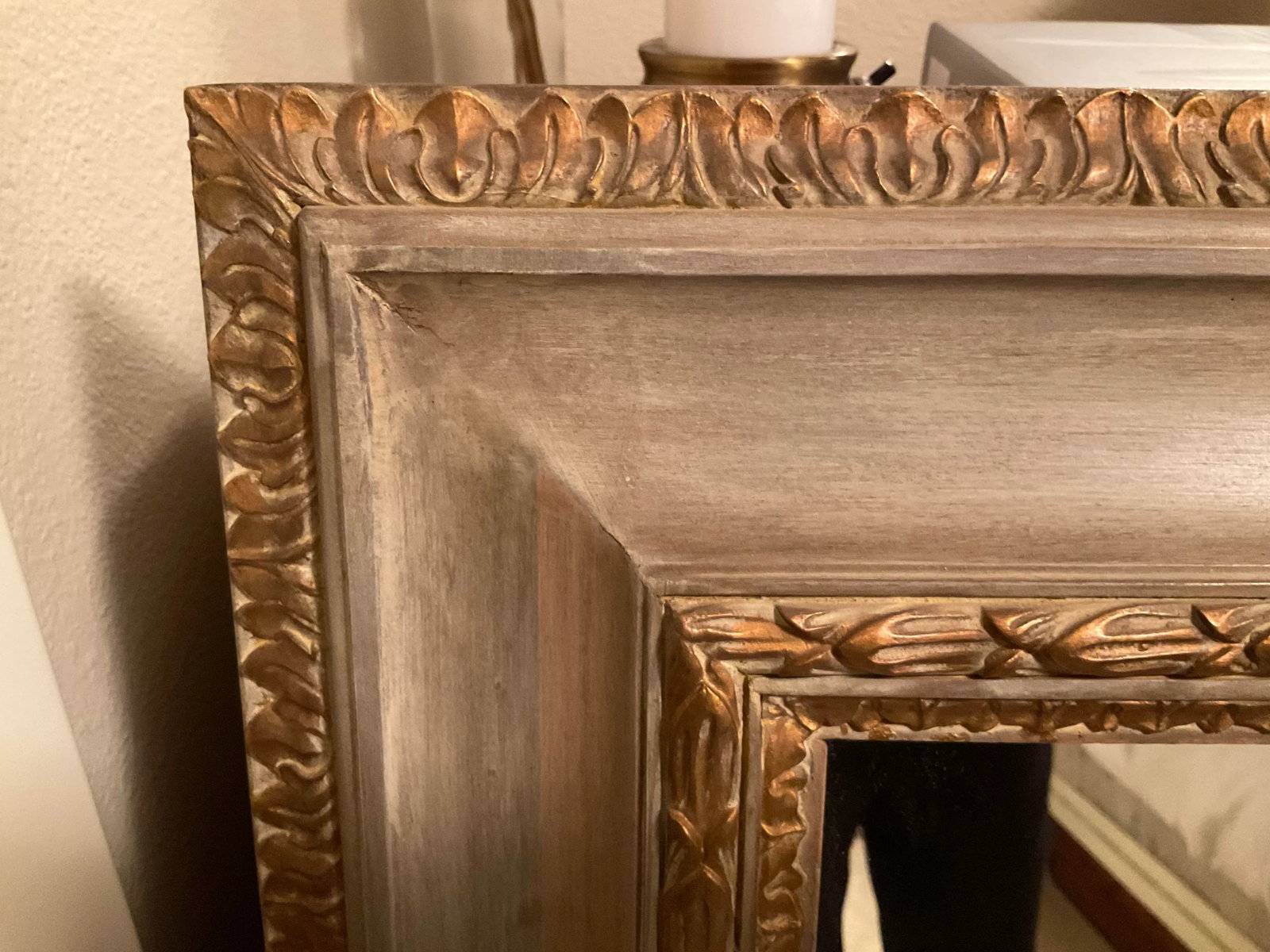 1950's Baroque Inspired Wood Mirror With Gold Accents - 5