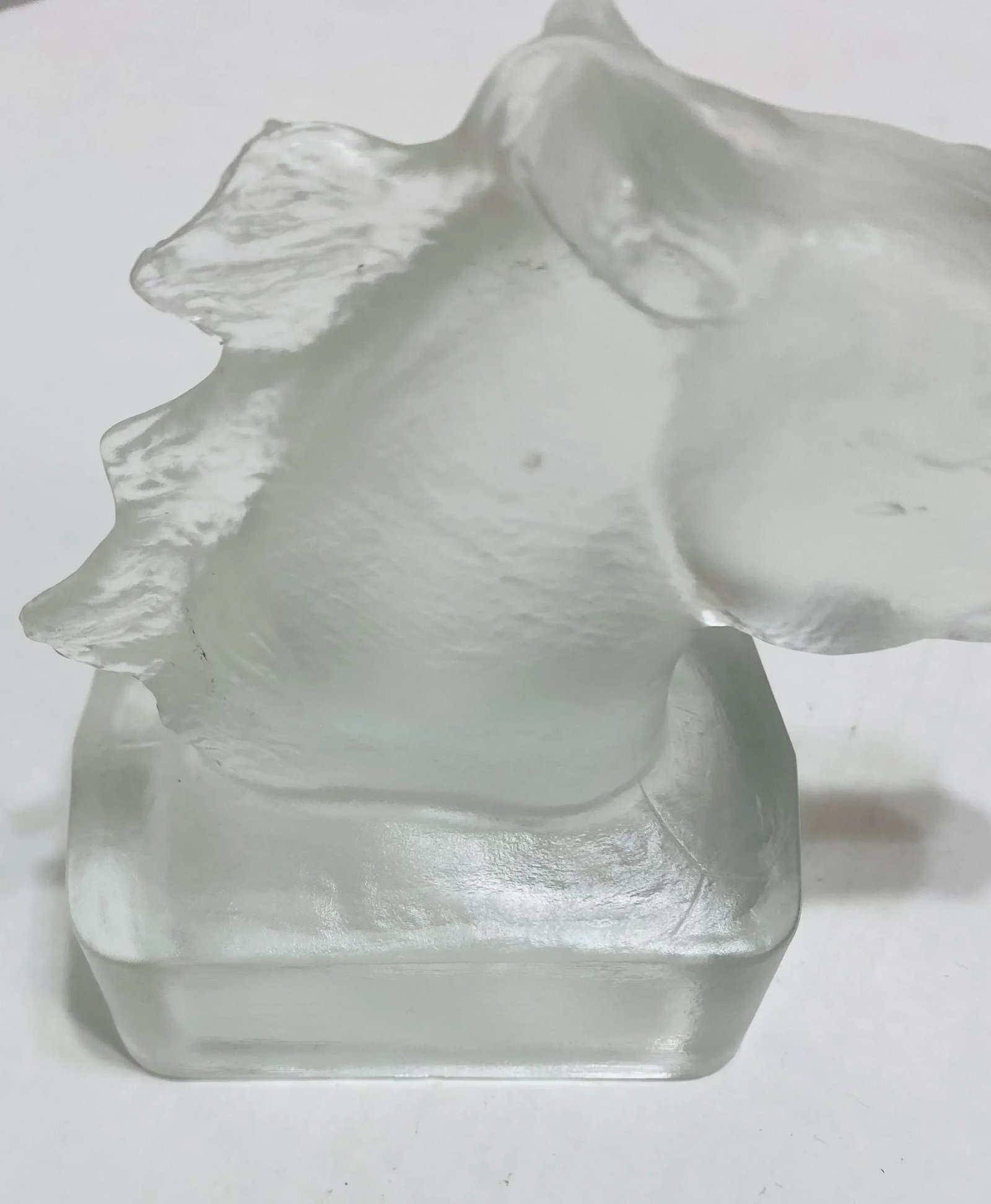 Original 1940s Germany Goebel Molded and Pressed Glass Horsehead Sculpture - 11