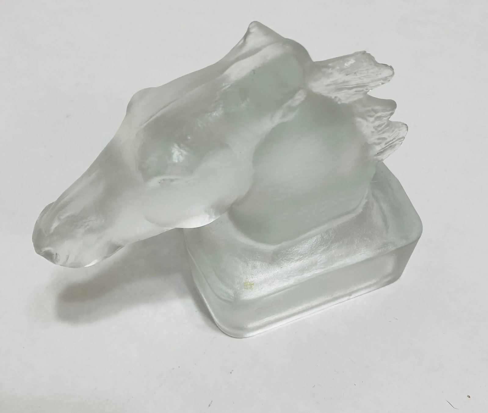 Original 1940s Germany Goebel Molded and Pressed Glass Horsehead Sculpture - 2