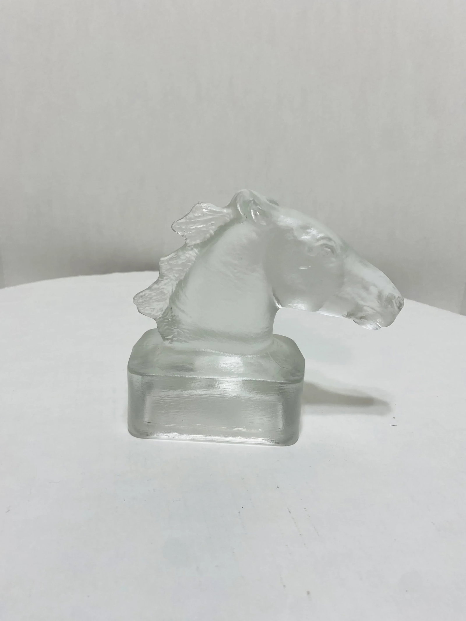 Original 1940s Germany Goebel Molded and Pressed Glass Horsehead Sculpture - 3