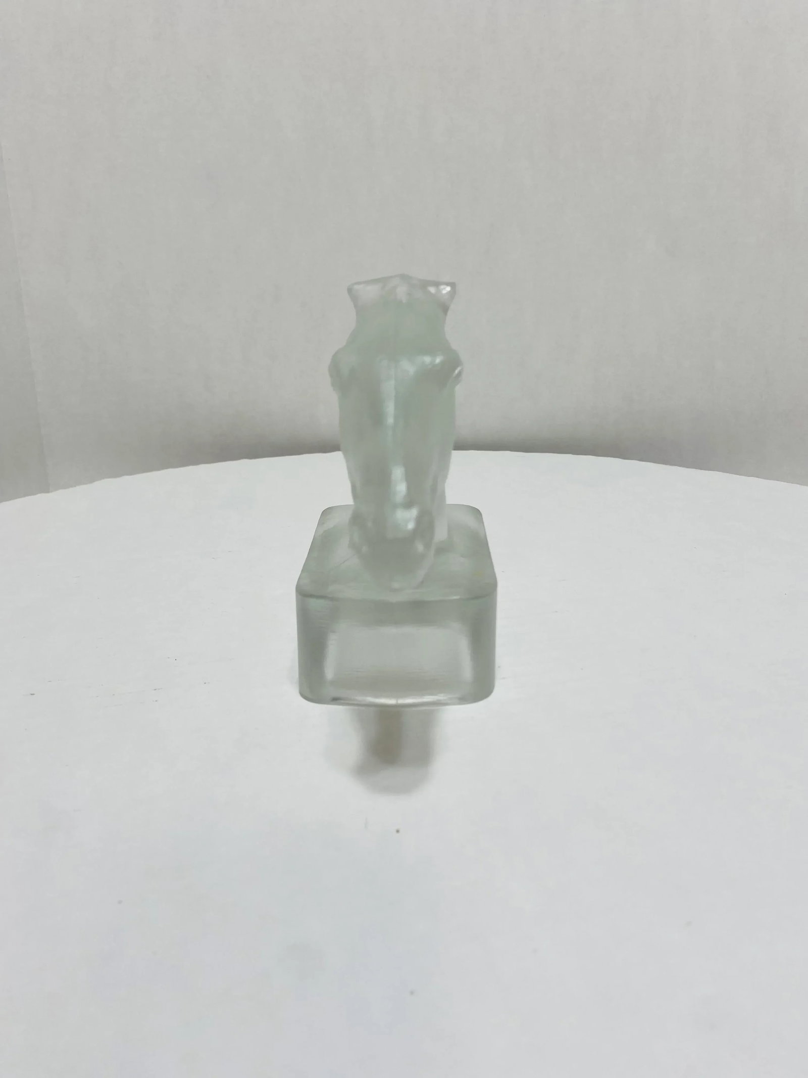 Original 1940s Germany Goebel Molded and Pressed Glass Horsehead Sculpture - 4