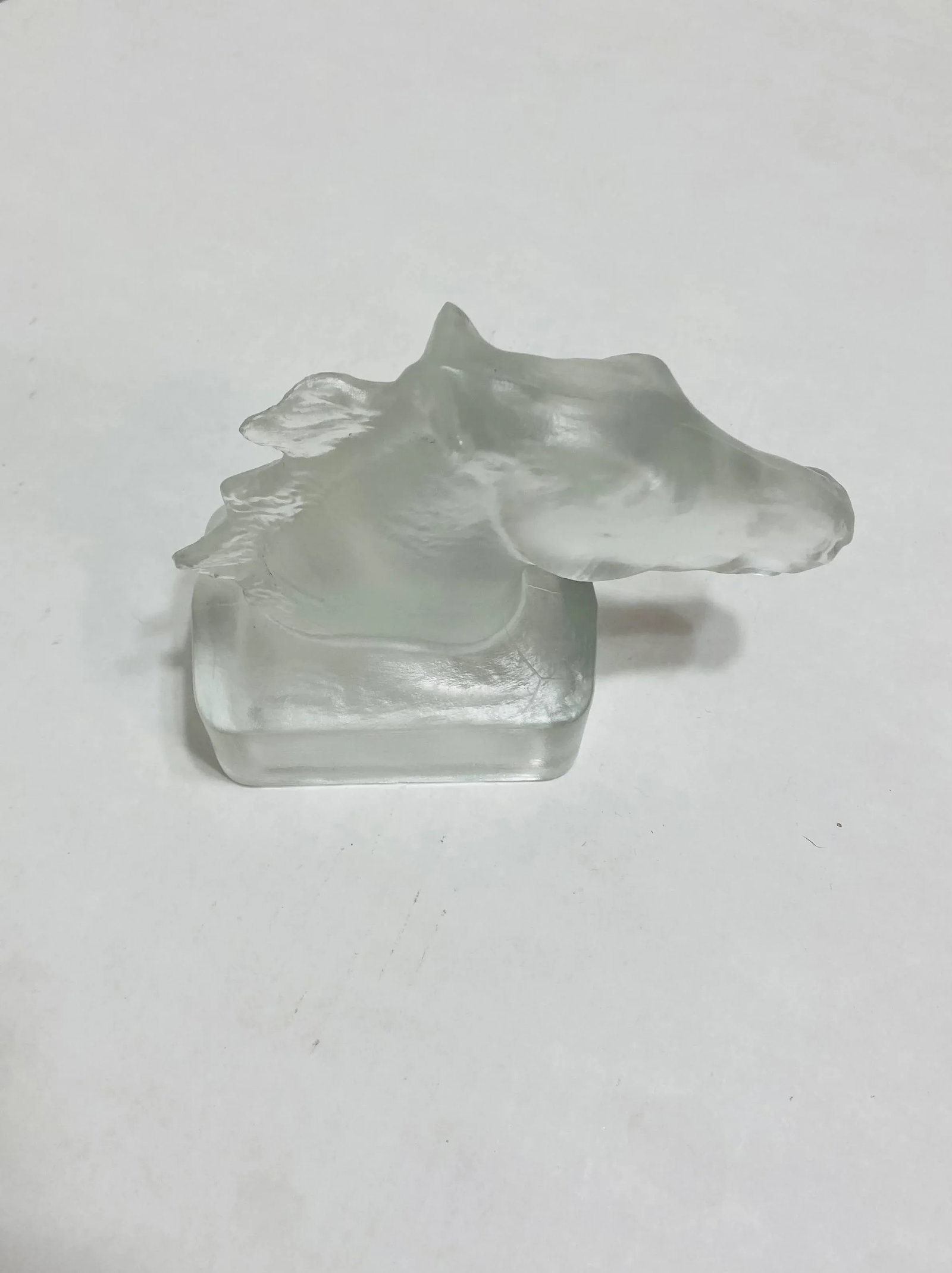 Original 1940s Germany Goebel Molded and Pressed Glass Horsehead Sculpture - 5
