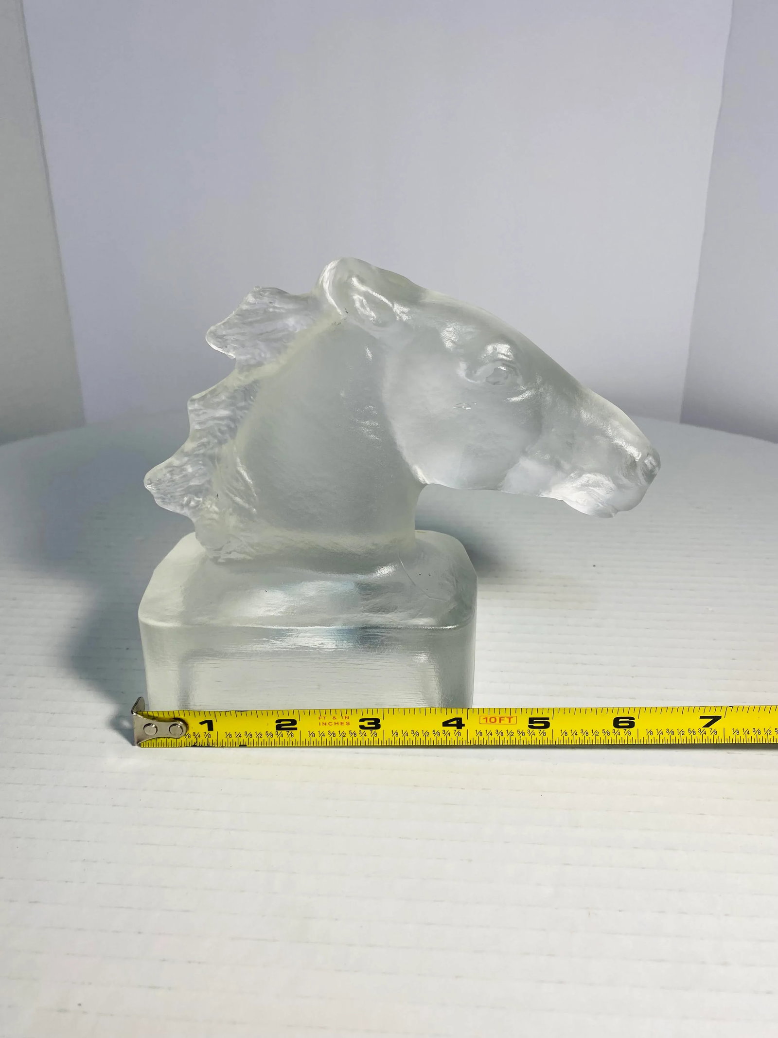 Original 1940s Germany Goebel Molded and Pressed Glass Horsehead Sculpture - 9