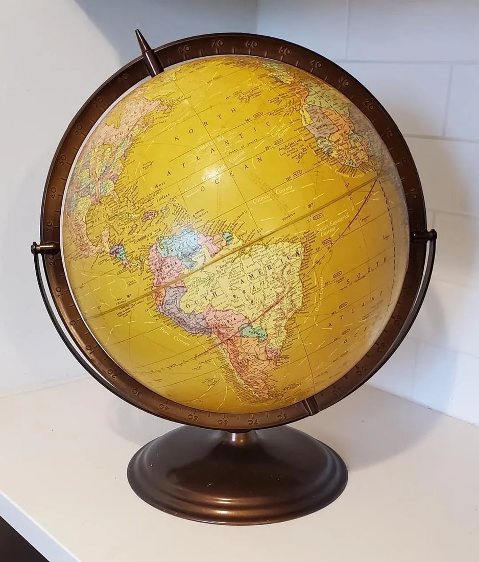 Vintage World Globe Made in Usa - 2
