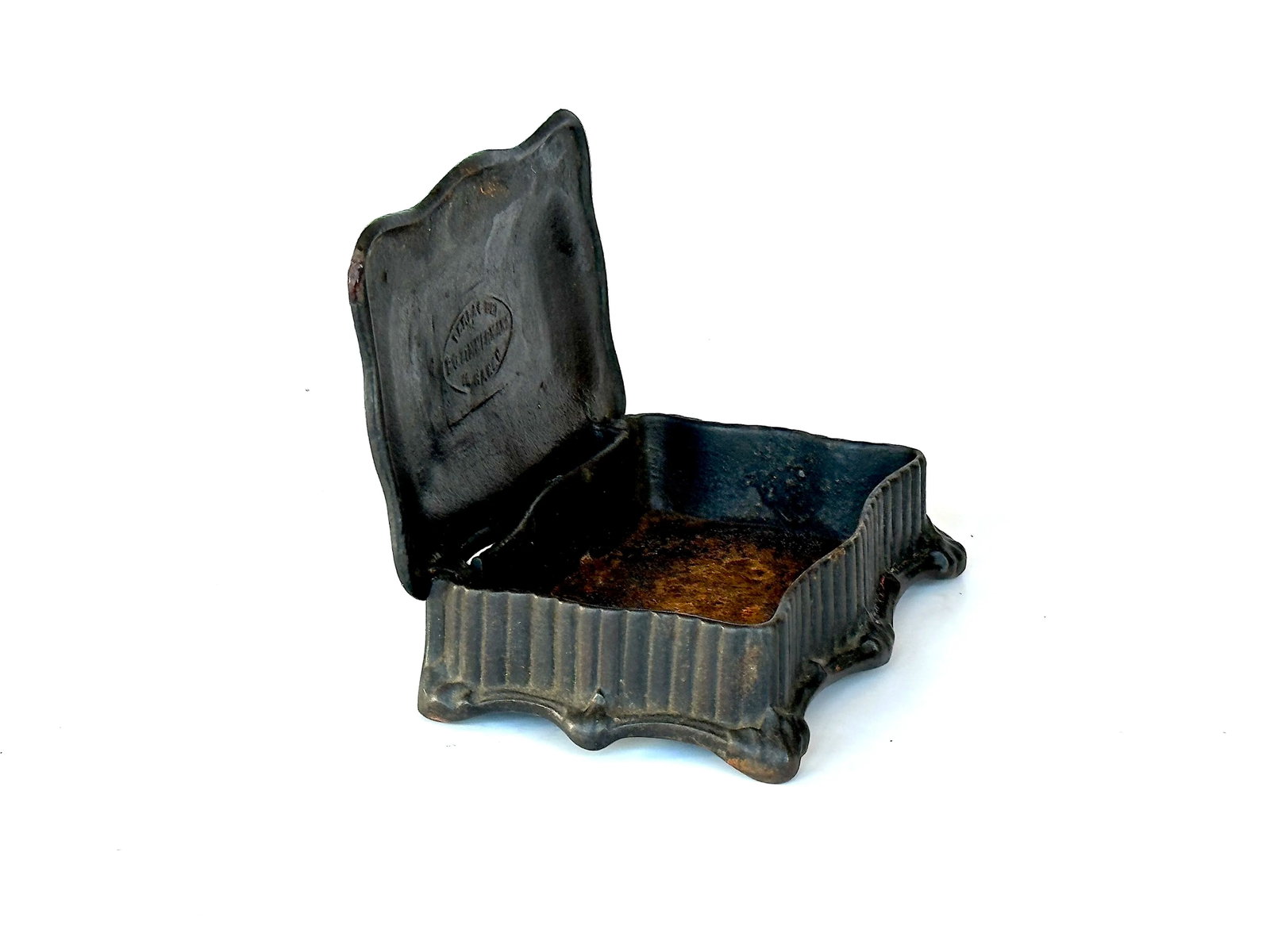 e.g. Zimmermann Germany Antique Cast Iron Decorative Box - 12