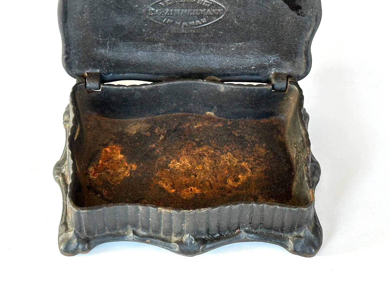 e.g. Zimmermann Germany Antique Cast Iron Decorative Box - 8