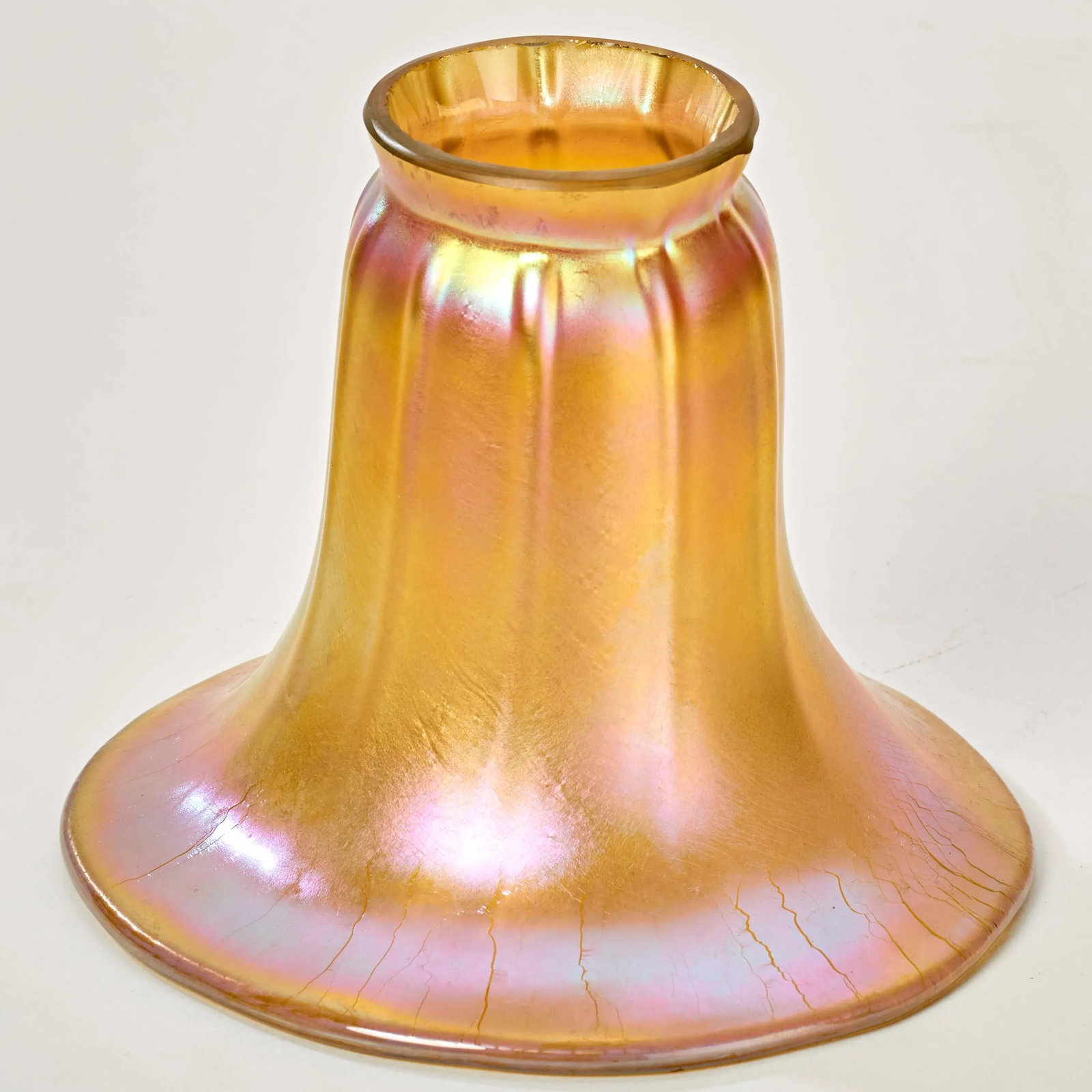 Mid 20th Century Hand Blown Art Glass Tulip Lamp Shade Tiffany Style - 3