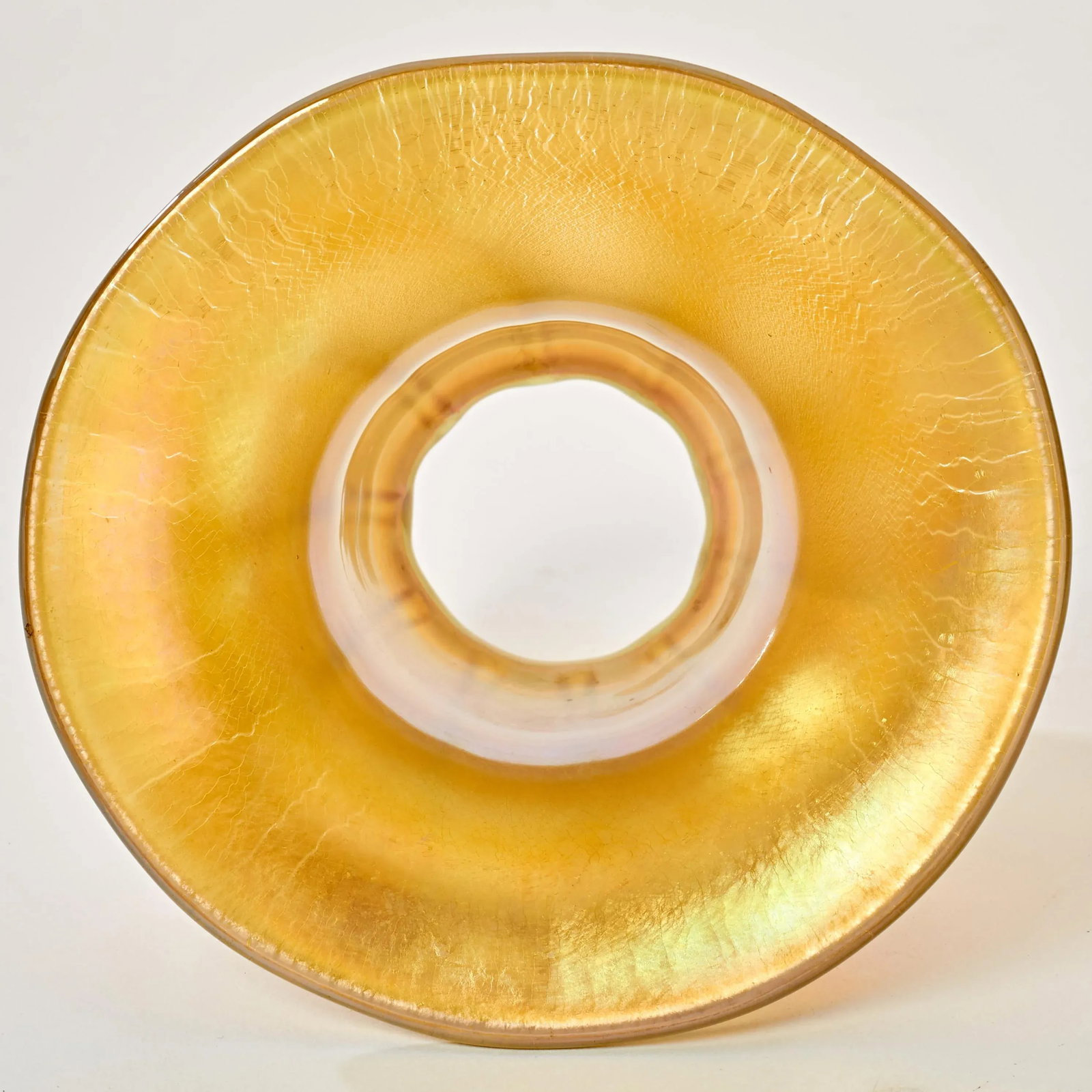 Mid 20th Century Hand Blown Art Glass Tulip Lamp Shade Tiffany Style - 4