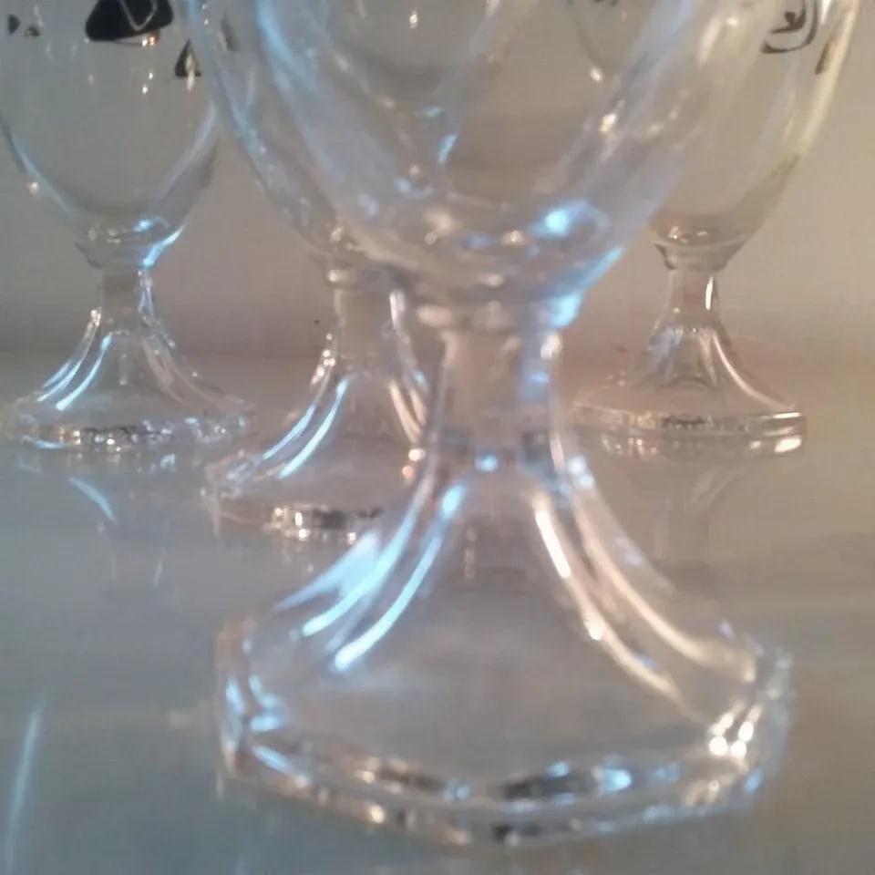 Black & Gold Boomerang Goblets - Set of 6 - 5