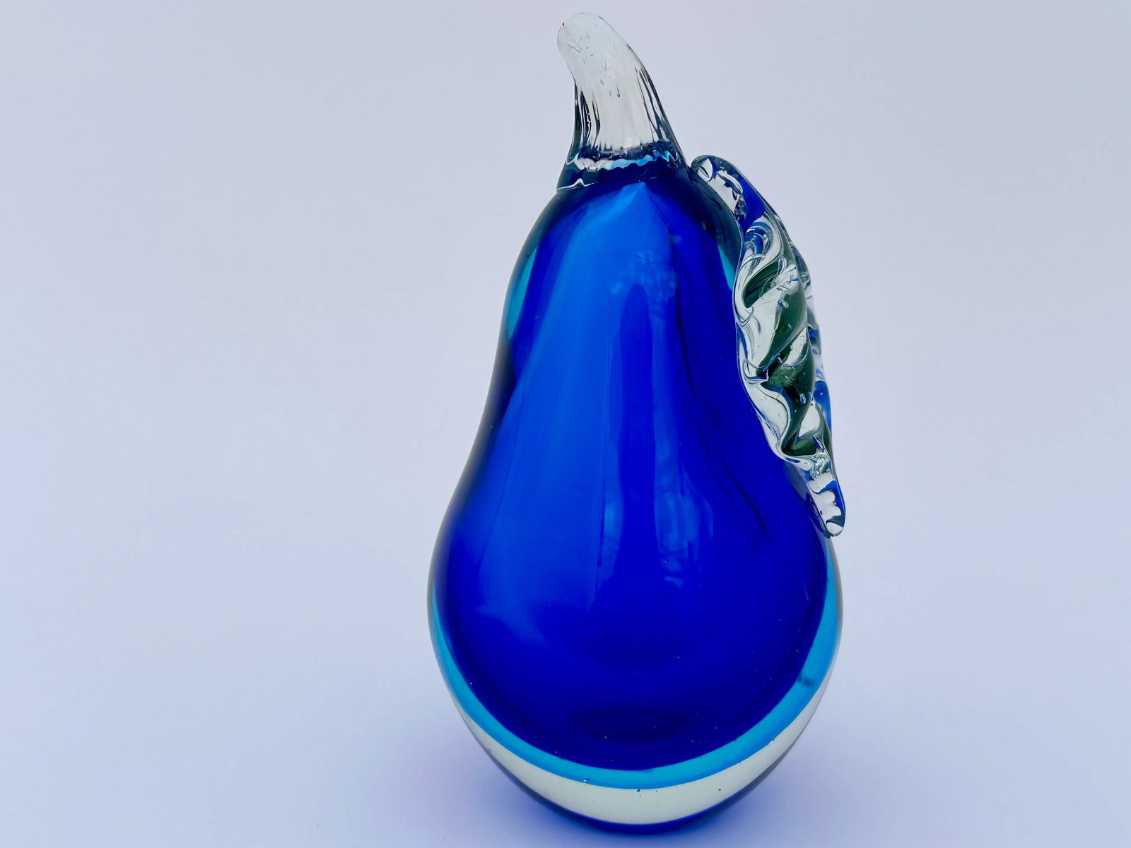 Sommerso Art Glass Pear in Shades of Blue - 2