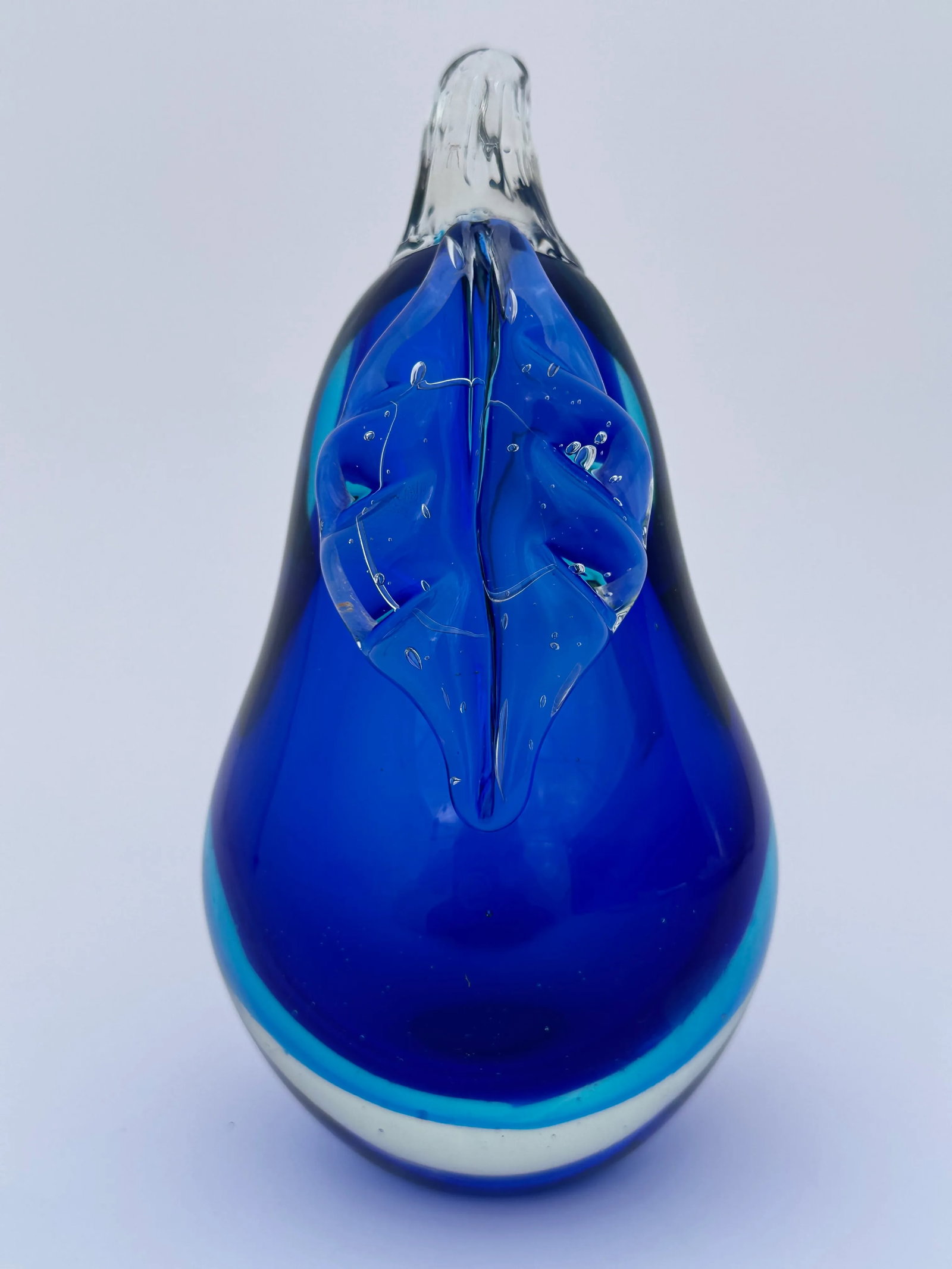 Sommerso Art Glass Pear in Shades of Blue - 3