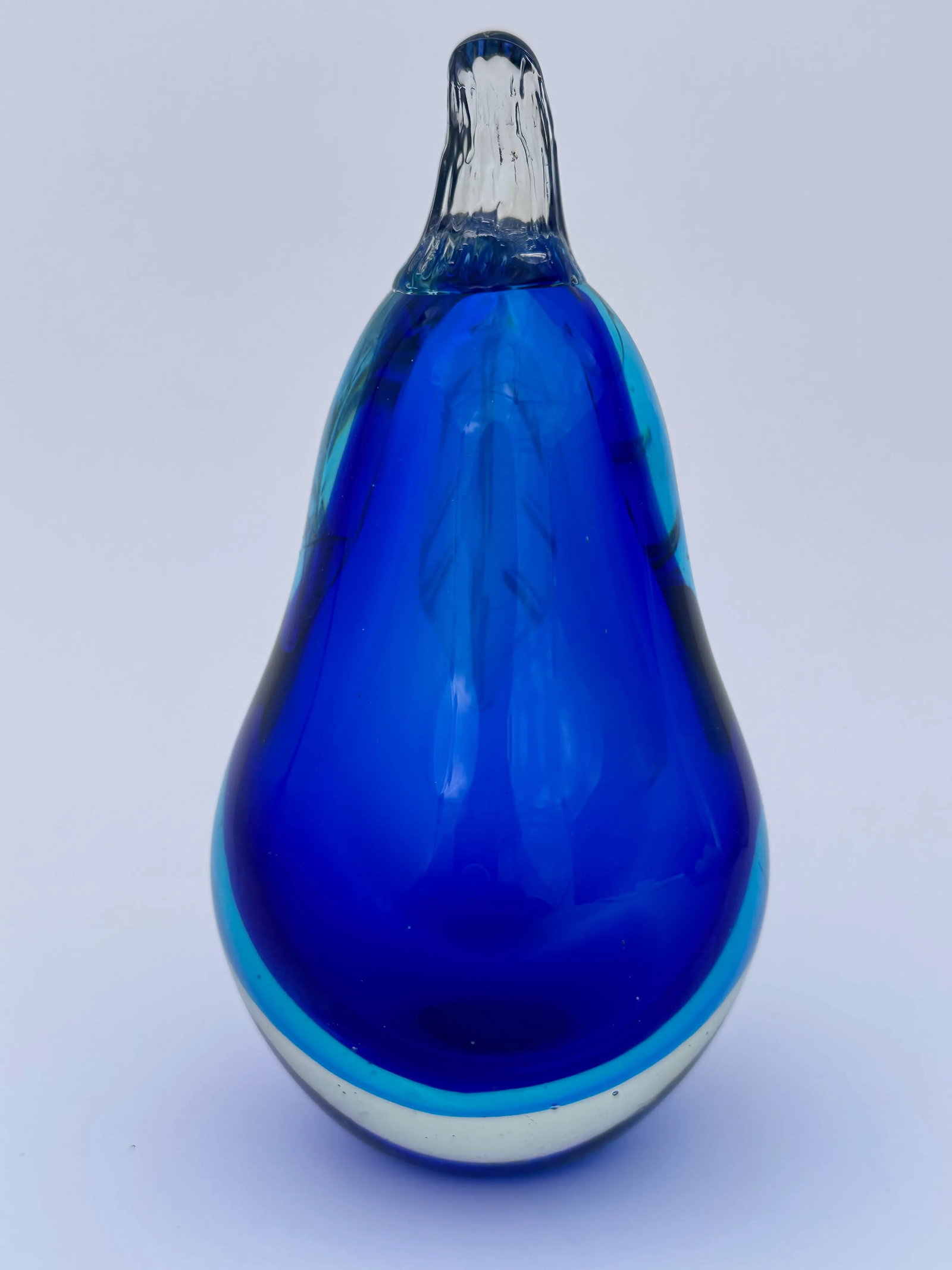 Sommerso Art Glass Pear in Shades of Blue - 4