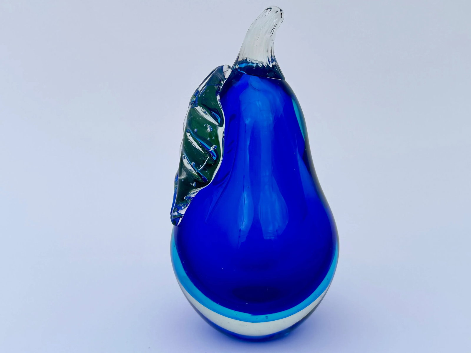 Sommerso Art Glass Pear in Shades of Blue - 7
