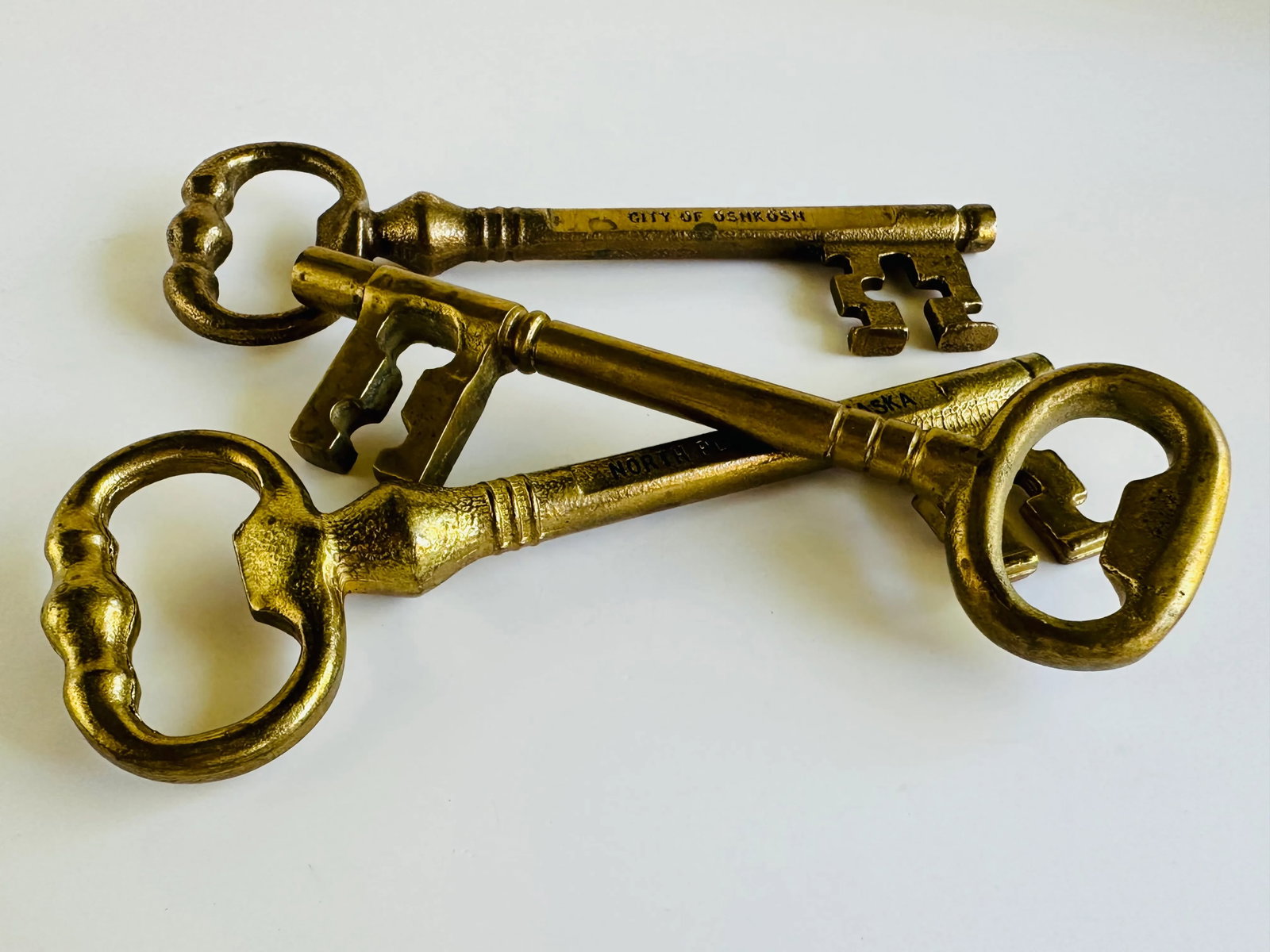 Vintage Keys to the Midwest Brass Skeleton Key Bottle Openers - Set of 3 - 2