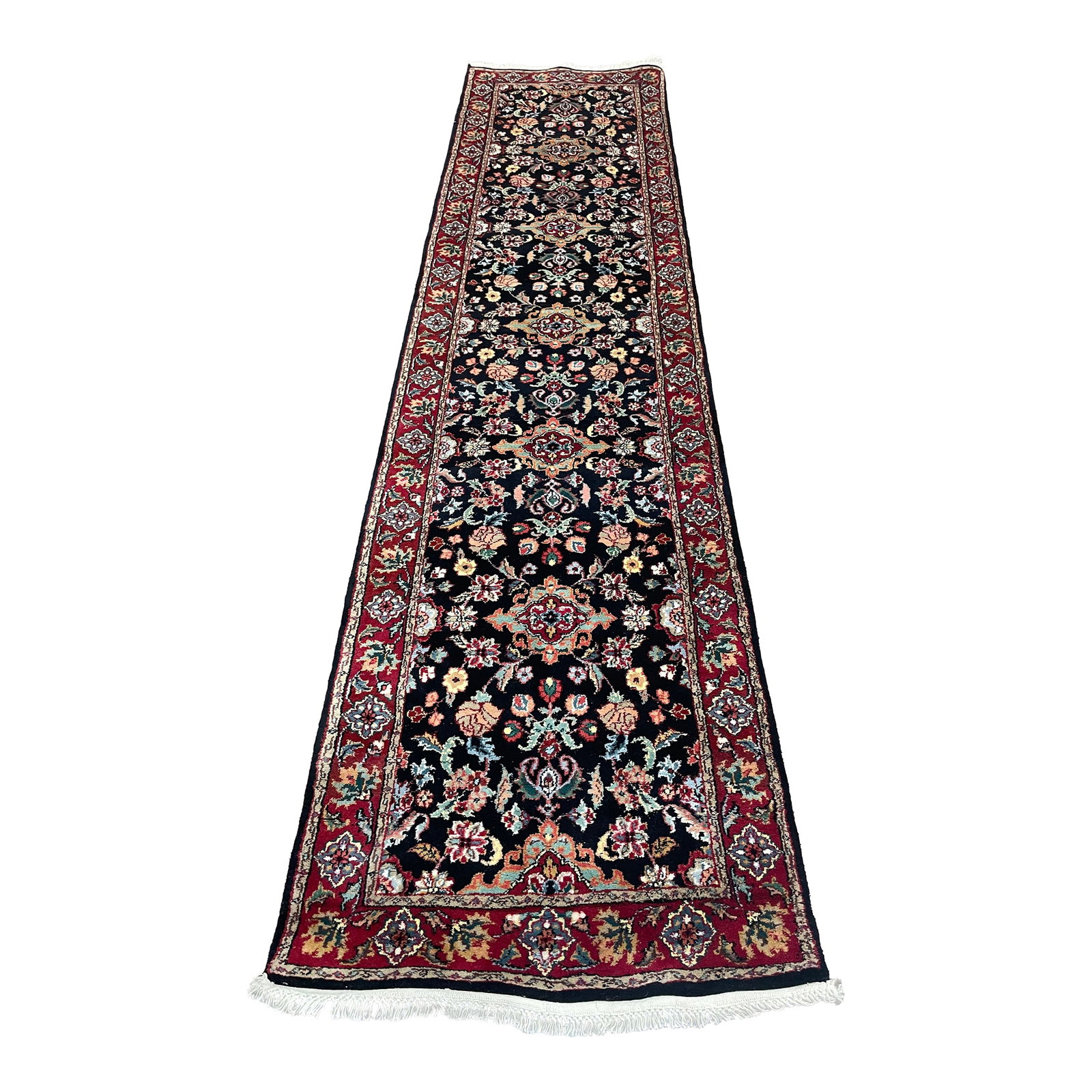1990s Handwoven Persian Design Indian Rug 2'6" X 10'0" (1 of 5)