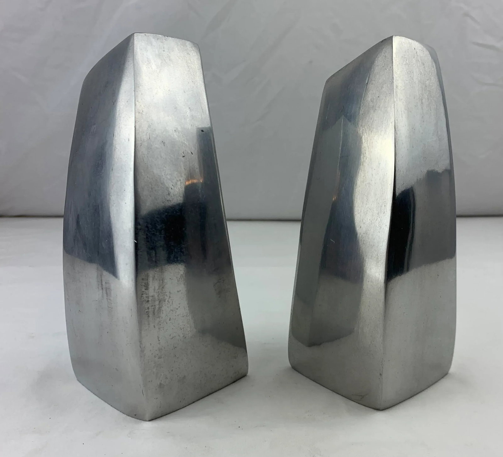 1990s Vintage Modern Aluminum Vases- Set of 2 - 7