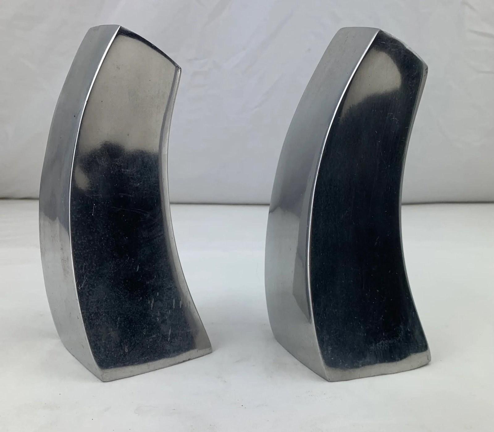 1990s Vintage Modern Aluminum Vases- Set of 2 - 8