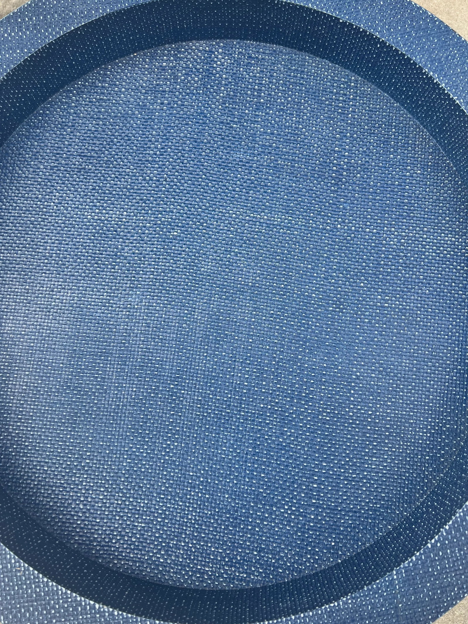 "Aegean" Nautical Grasscloth Covered Serving Tray in Indigo by Regina Andrew - 5