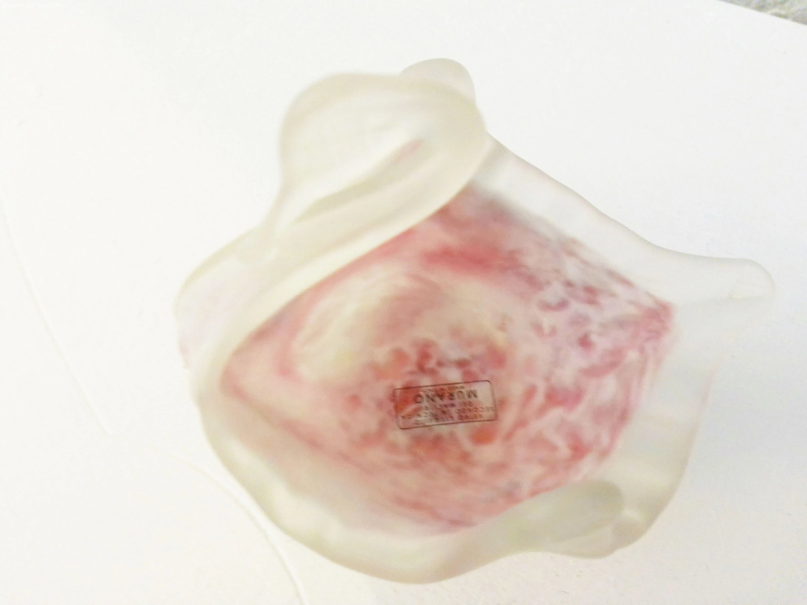 Vintage Italian Dei Maestri Murano Frosted Glass Swan Trinket Dish - 4
