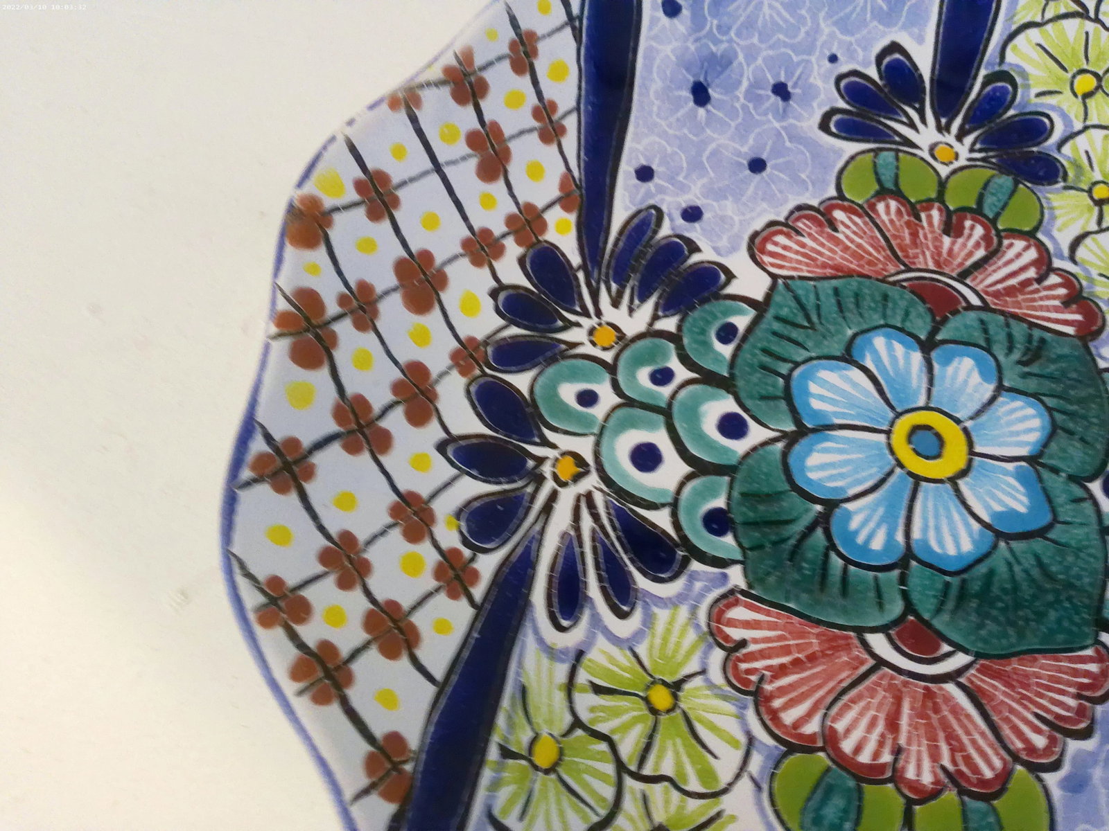 Vintage Mexican Talavera Pottery Hand-Painted Hanging Charger - 4