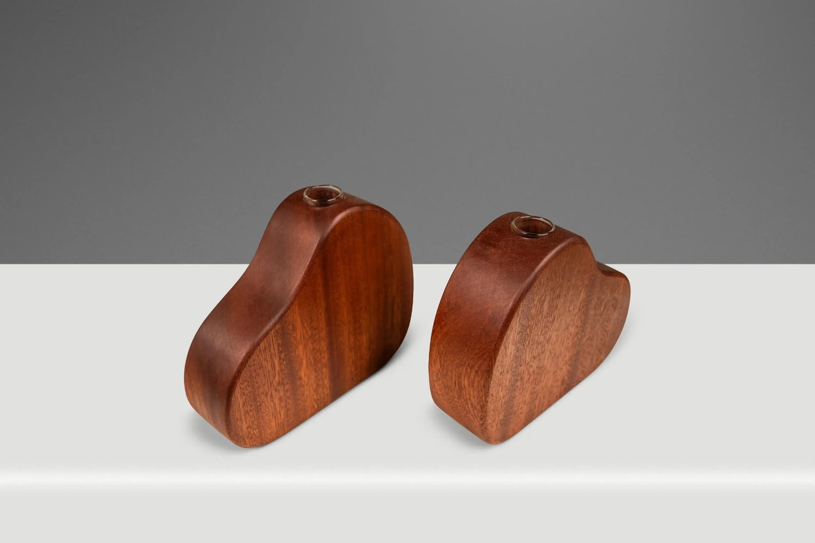 Set of 3 Organic Modern Bud-Propagation Vases Carved in Solid African Sapele by Mark Leblanc for Leb - 9