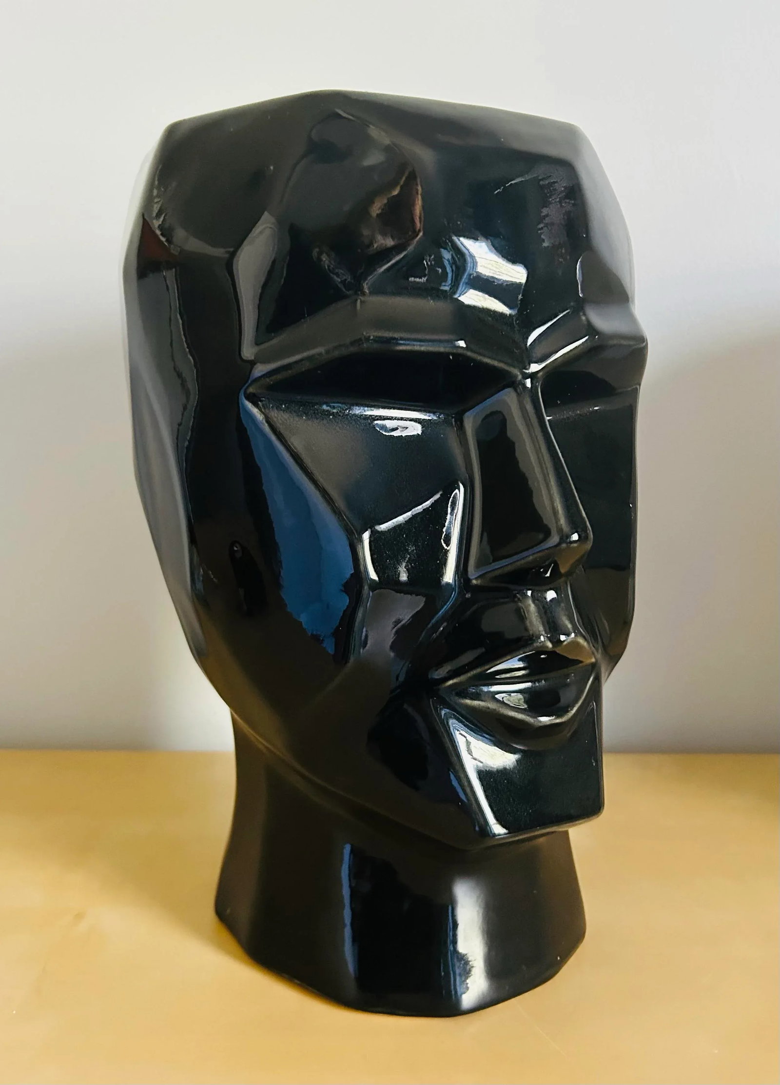 Mid Century Modern Pair of Figural Abstract Human Head Planters Black & White - 6