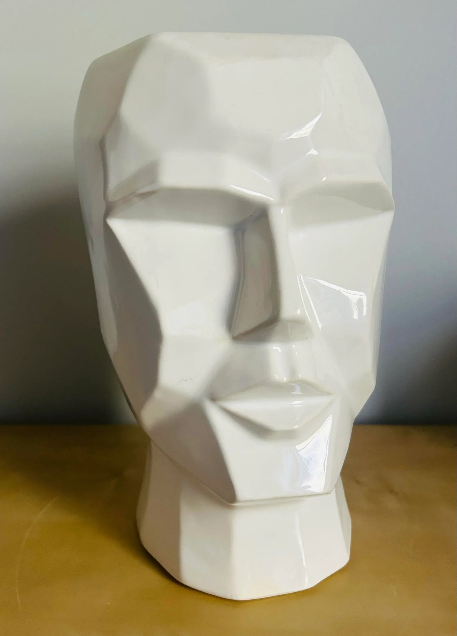 Mid Century Modern Pair of Figural Abstract Human Head Planters Black & White - 8