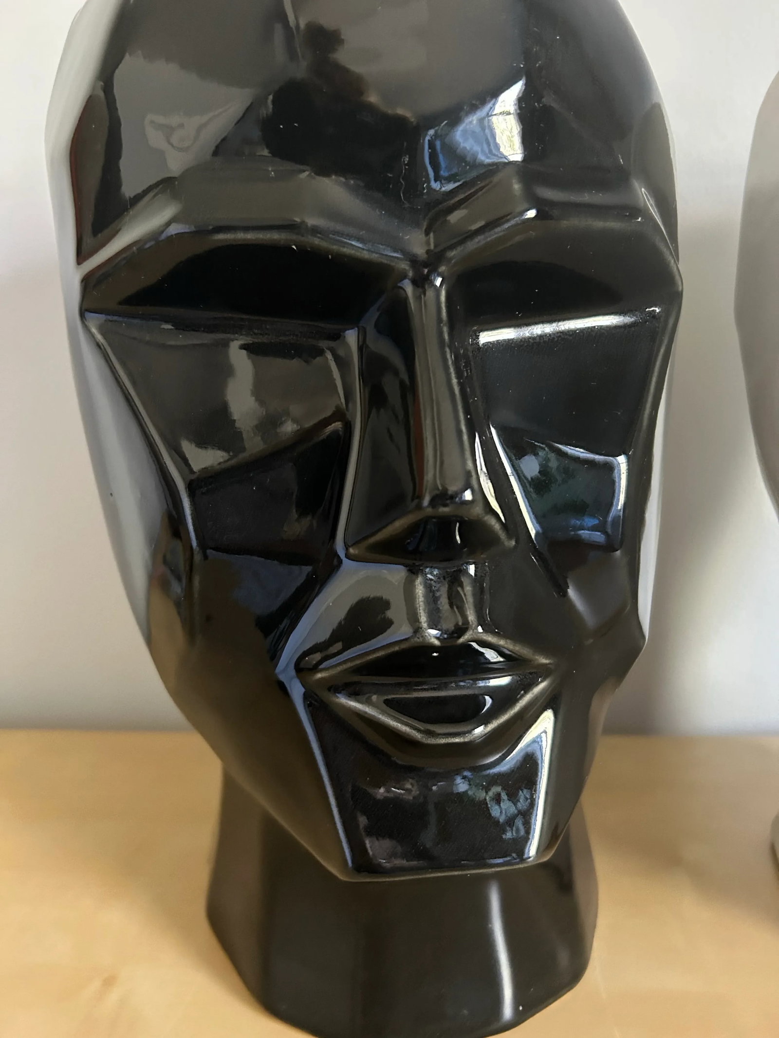 Mid Century Modern Pair of Figural Abstract Human Head Planters Black & White - 9