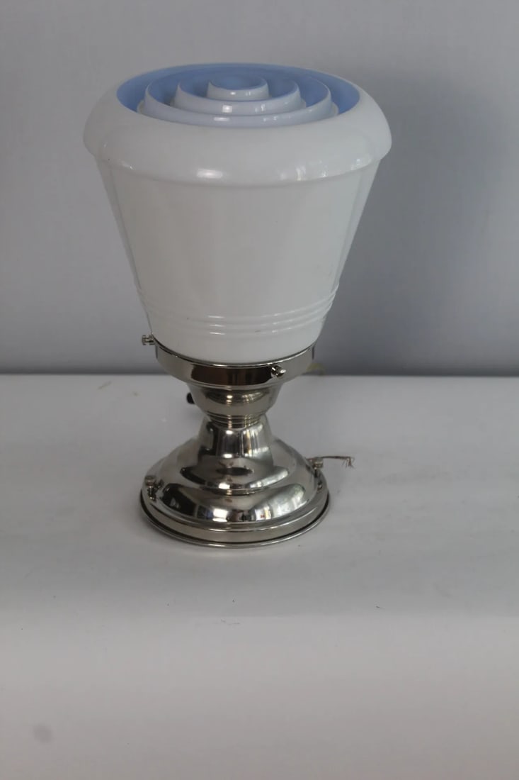 Early 20th Century Chrome and Embossed Glass - 8