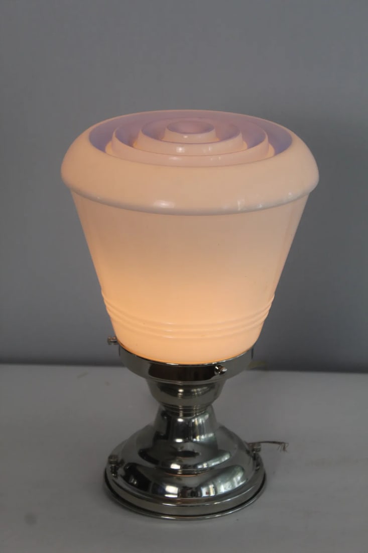 Early 20th Century Chrome and Embossed Glass - 9