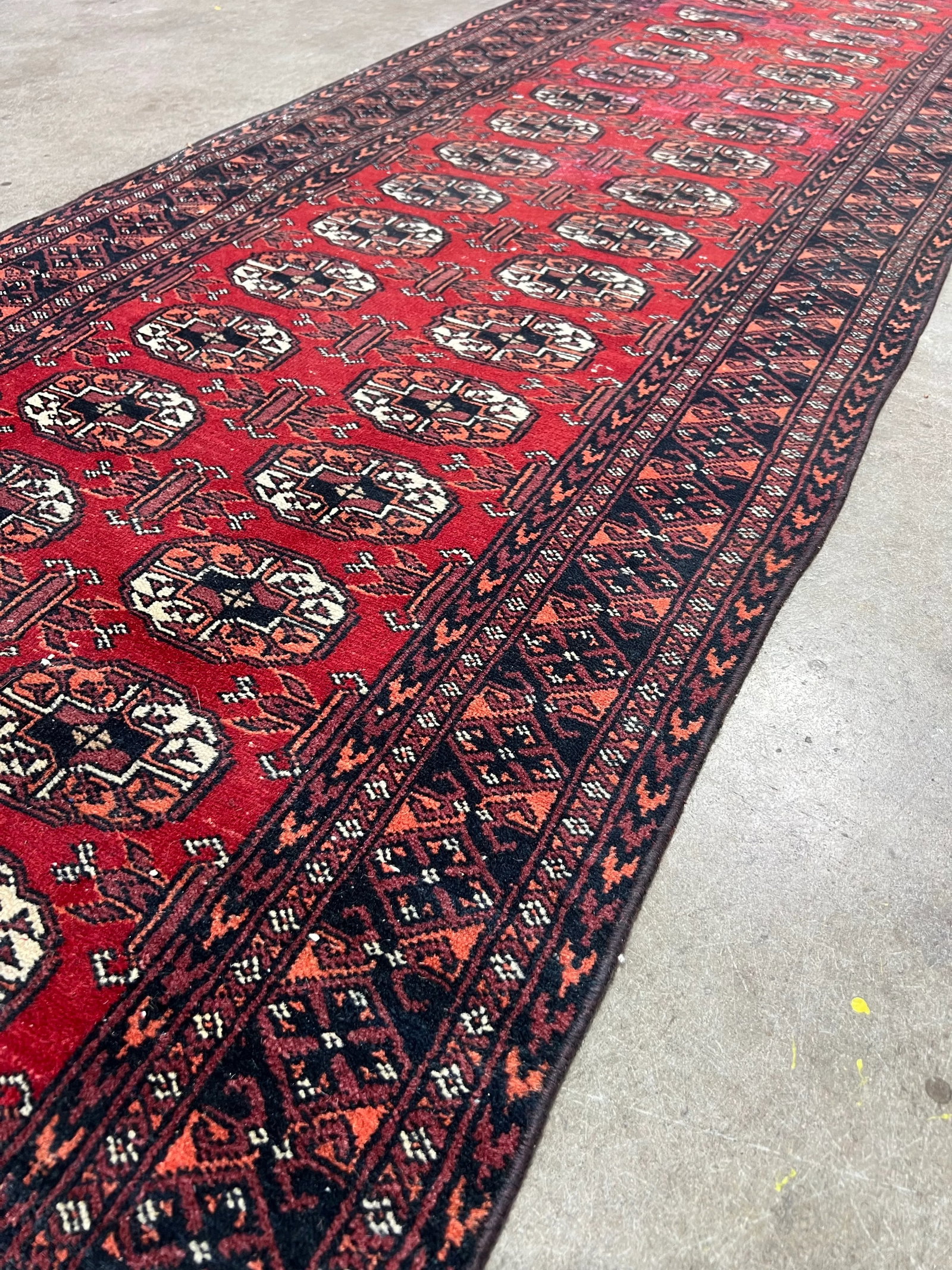 Vintage Red Bokhara Runner Rug - 2