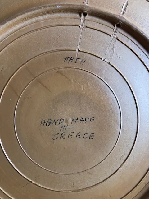 Vintage Mid-Century Greek Handpainted Decorative Plate - 3