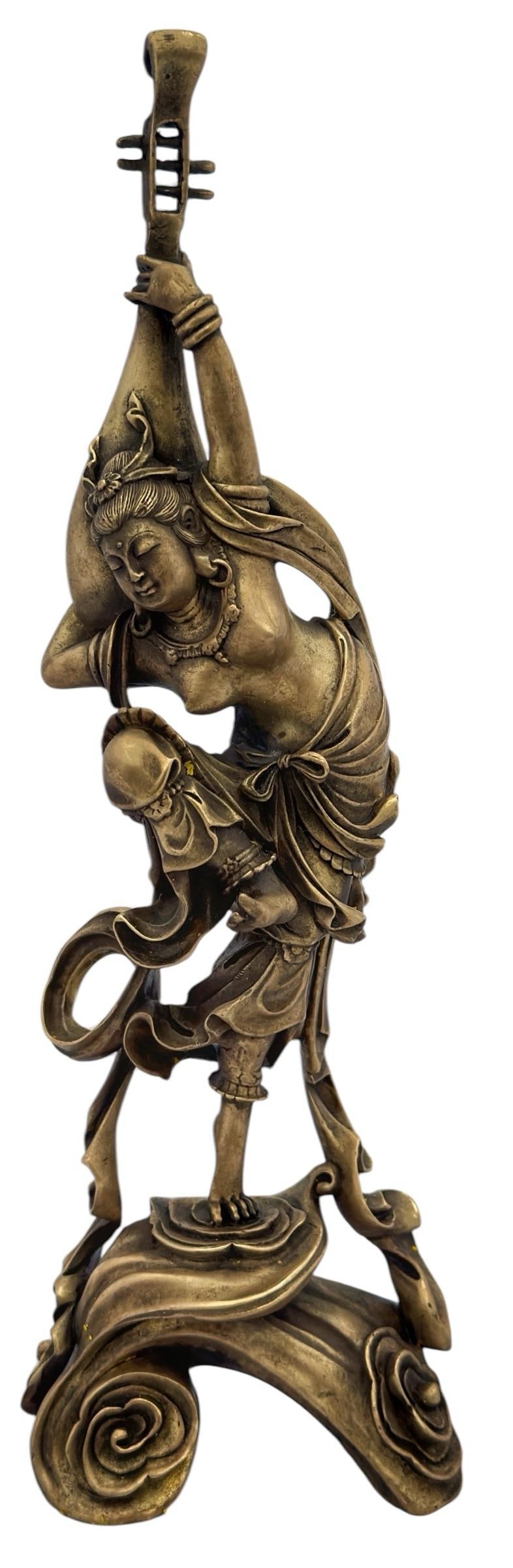 Bronze Dancer With Pipa 4 String Lute Tibet Nepal, Circa 1900 - 4
