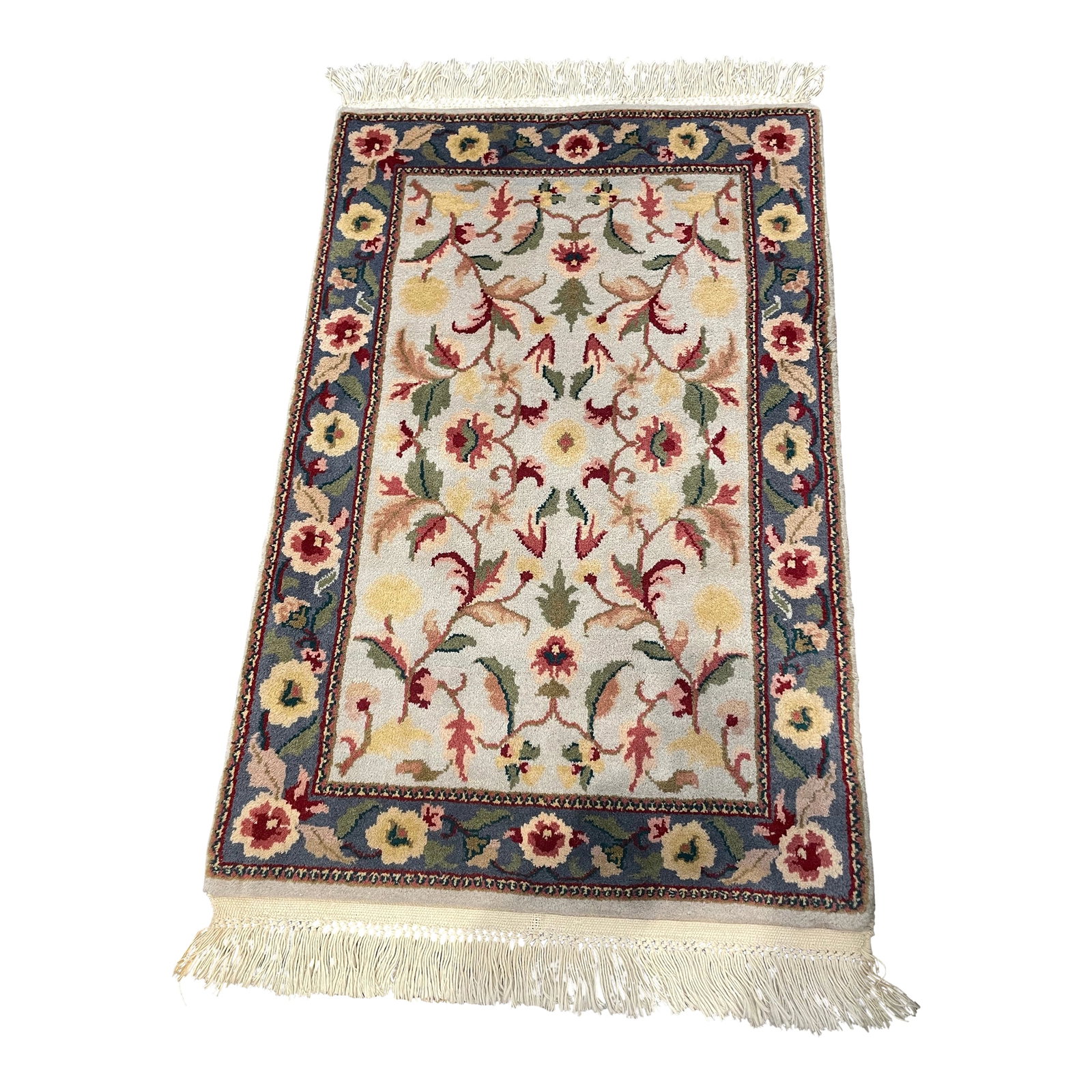 1990s Handwoven Persian Sarough Area Rug 2'0" X 2'8": 1990s Handwoven Persian Sarough Area Rug 2'0" X 2'8" Condition: Alterations: Original Condition Unaltered Imperfections: Some Imperfections Condition Notes: Desirable Age Wear. Wear consistent with