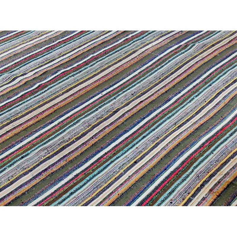 1980s Vintage Handwoven Scandinavian Style Kilim Area Rug - 8'6'' * 12'3'' - 4