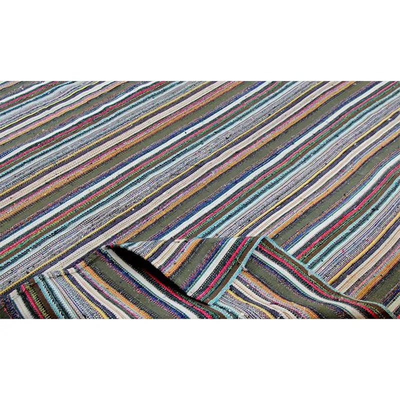1980s Vintage Handwoven Scandinavian Style Kilim Area Rug - 8'6'' * 12'3'' - 7
