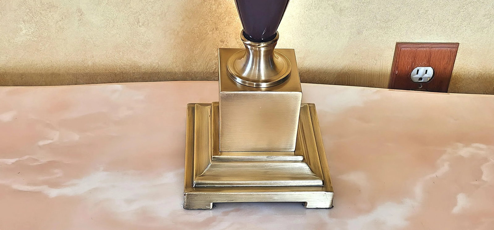 Transitional Style Brass & Deep Purple Ceramic Table Lamp - 6
