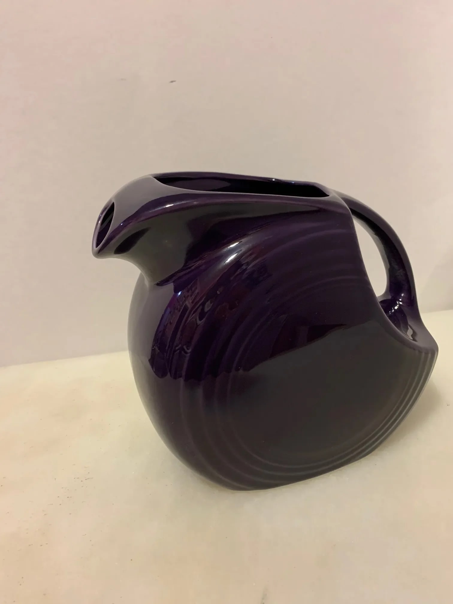 1960s Art Deco Disc Purple Pitcher by Homer Laughlin - 2